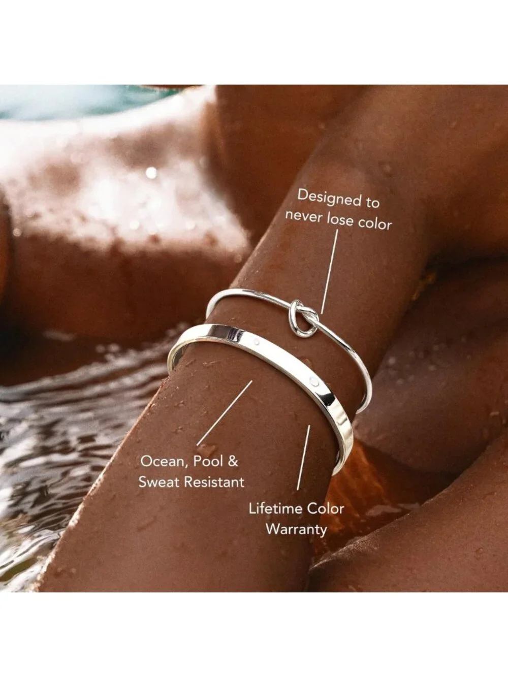 Trendy Gold Bracelet Set for Women - Waterproof, Non-Tarnish Stackable Bangles